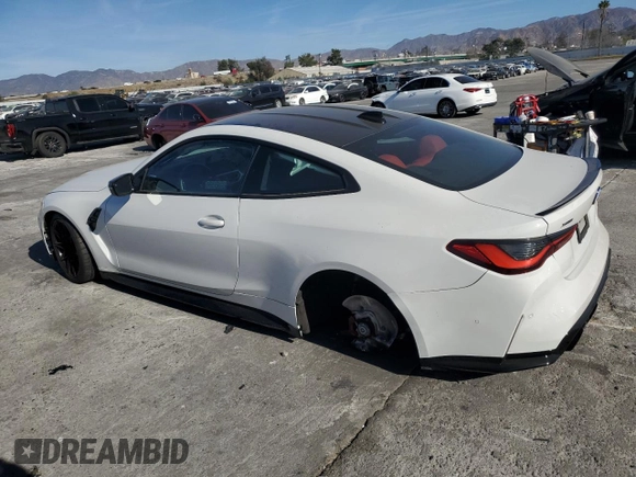 2023 BMW M4 Competition xDrive with VIN WBS43AZ02PCL59627, listed as a Copart auction lot 41871475 with Not provided miles and Salvage title. Bid and sale history available at DreamBid. Image 2.