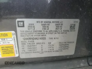 2017 Chevrolet Traverse LS with VIN 1GNKRFKD4HJ140020, listed as a Copart auction lot 51479875 with 102,017 mi miles and Salvage Title. Bid and sale history available at carsss.com. Image 13.