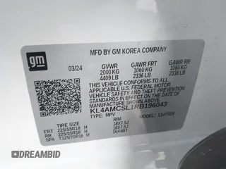 2024 Buick Encore GX Preferred with VIN KL4AMCSL1RB196043, listed as a IAAI auction lot 41131649 with 7,122 mi miles and . Bid and sale history available at DreamBid. Image 9.