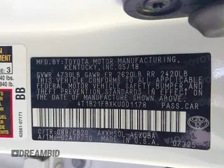 2019 Toyota Avalon Limited Hybrid z VIN 4T1B21FBXKU001178, wystawiony jako IAAI lot #42328222 z przebiegiem 72 204 mil mil oraz . Historia ofert i sprzedaży dostępna na DreamBid. Obrazek 9.