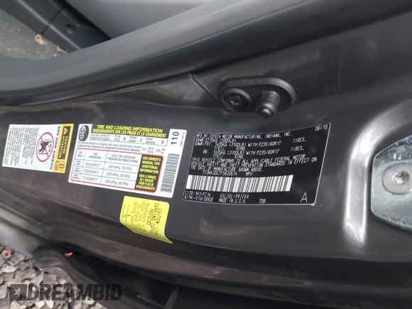 2015 Toyota Sienna LE AAS with VIN 5TDKK3DC7FS630614, listed as a IAAI auction lot 42466279 with Not provided miles and . Bid and sale history available at DreamBid. Image 9.