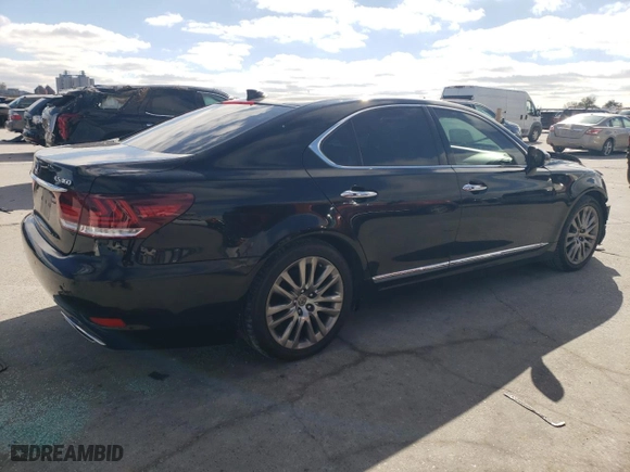 2014 Lexus LS 460 with VIN JTHBL5EF1E5132381, listed as a Copart auction lot 87682635 with 97,820 mi miles and Salvage Title. Bid and sale history available at carsss.com. Image 3.