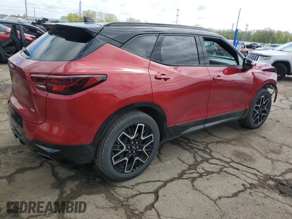 2024 Chevrolet Blazer RS with VIN 3GNKBKRS5RS194475, listed as a Copart auction lot 55123695 with 6,341 mi miles and Clean title. Bid and sale history available at DreamBid. Image 3.
