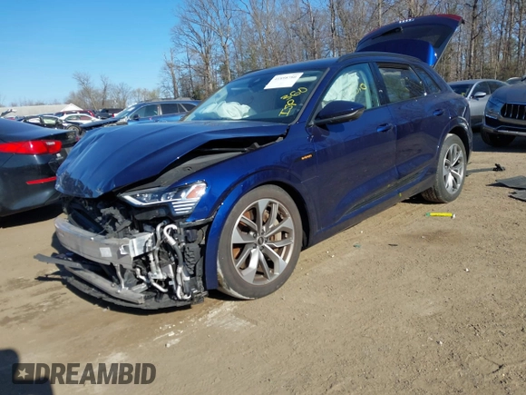 2021 Audi e-tron Premium Plus z VIN WA1LAAGE3MB018496, wystawiony jako IAAI lot #41898780 z przebiegiem 73 133 mil mil oraz . Historia ofert i sprzedaży dostępna na DreamBid. Obrazek 2.
