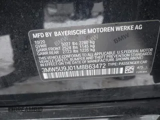 2021 BMW 3 Series M340i xDrive with VIN 3MW5U9J01M8B63472, listed as a IAAI auction lot 41425056 with 63,223 mi miles. Bid and sale history available at carsss.com. Image 9.