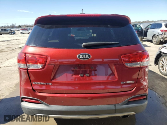 2016 Kia Sorento EX with VIN 5XYPH4A1XGG014658, listed as a Copart auction lot 46410165 with 126,280 mi miles and Clean Title. Bid and sale history available at DreamBid. Image 6.