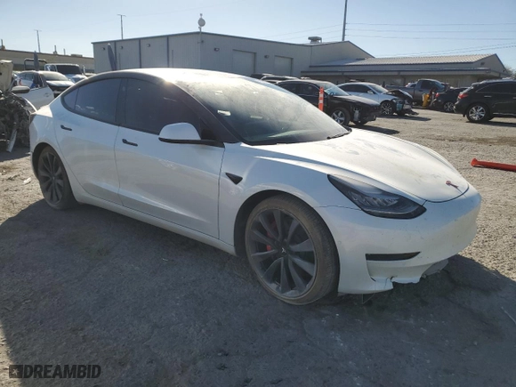 2020 Tesla Model 3 Performance with VIN 5YJ3E1EC4LF800183, listed as a Copart auction lot 43666775 with NaN miles and Salvage Title. Bid and sale history available at carsss.com. Image 4.
