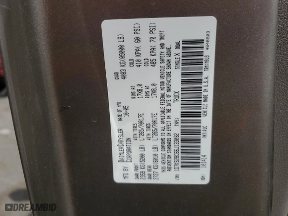 2006 Dodge Ram 2500 SLT with VIN 1D7KS28C66J133092, listed as a Copart auction lot 54541285 with 118,218 mi miles and Salvage Title. Bid and sale history available at carsss.com. Image 12.