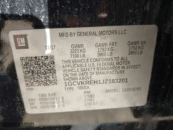 2018 Chevrolet Silverado 1500 LT with VIN 1GCVKREH1JZ183201, listed as a IAAI auction lot 41442397 with 93,531 mi miles. Bid and sale history available at carsss.com. Image 9.