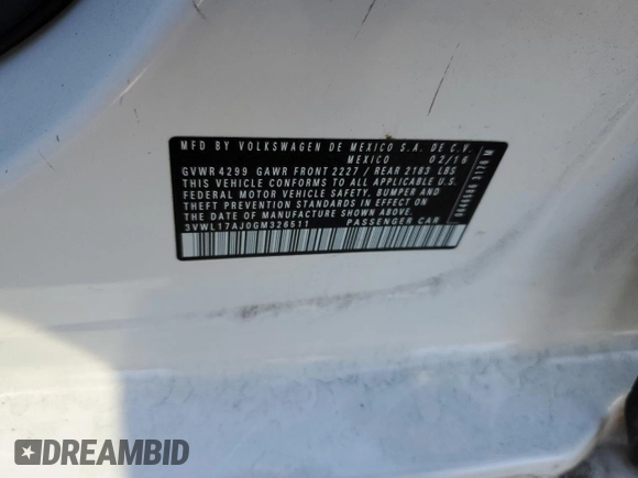 2016 Volkswagen Jetta Sedan 1.8T SEL with VIN 3VWL17AJ0GM326511, listed as a Copart auction lot 50162205 with 128,670 mi miles and Salvage Title. Bid and sale history available at carsss.com. Image 14.