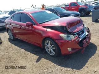 2007 Lexus IS with VIN JTHBK262772032383, listed as a IAAI auction lot 41874649 with 184,098 mi miles. Bid and sale history available at carsss.com. Image 1.