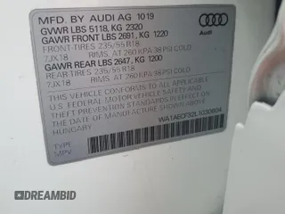2020 Audi Q3 Premium with VIN WA1AECF32L1030604, listed as a Copart auction lot 57943755 with 61,261 mi miles and Non repairable. Bid and sale history available at DreamBid. Image 13.