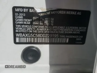 2013 BMW 5 Series 528i with VIN WBAXG5C58DD229195, listed as a Copart auction lot 52193215 with 74,240 mi miles and Salvage Title. Bid and sale history available at carsss.com. Image 12.