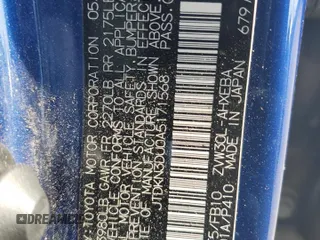 2010 Toyota Prius II z VIN JTDKN3DU0A5171568, wystawiony jako Copart lot #57046455 z przebiegiem 279 453 mil mil oraz Szkoda całkowita • Salvage title. Historia ofert i sprzedaży dostępna na DreamBid. Obrazek 12.