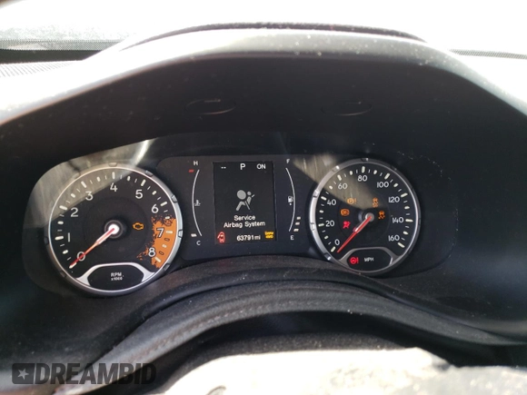 2016 Jeep Renegade Latitude with VIN ZACCJBBT3GPD87712, listed as a Copart auction lot 61393394 with 63,791 mi miles and Salvage Title. Bid and sale history available at DreamBid. Image 9.