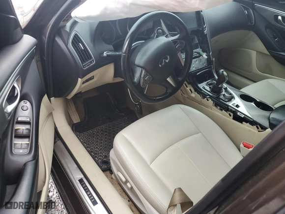 2014 Infiniti Q50 with VIN JN1BV7AP5EM680219, listed as a Copart auction lot 50406115 with 0 mi miles and Salvage Title. Bid and sale history available at carsss.com. Image 8.