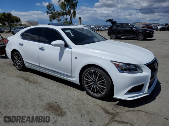 2015 Lexus LS 460 with VIN JTHBL5EF0F5136665, listed as a Copart auction lot 56854765 with 73,875 mi miles and Salvage title. Bid and sale history available at DreamBid. Image 4.