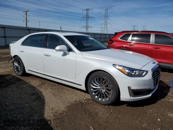 2018 Genesis G90 5.0L Ultimate with VIN KMHG54JH3JU043488, listed as a Copart auction lot 47427175 with 39,618 mi miles and Salvage Title. Bid and sale history available at carsss.com. Image 4.