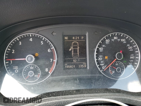 2013 Volkswagen Passat SE with VIN 1VWBP7A35DC087692, listed as a Copart auction lot 62236985 with 195,921 mi miles and Salvage title. Bid and sale history available at DreamBid. Image 9.
