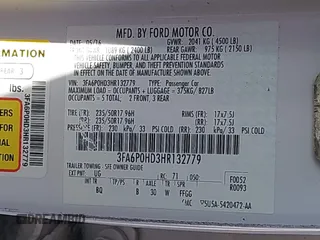 2017 Ford Fusion SE z VIN 3FA6P0HD3HR132779, wystawiony jako IAAI lot #42690212 z przebiegiem 165 293 mil mil oraz . Historia ofert i sprzedaży dostępna na DreamBid. Obrazek 9.