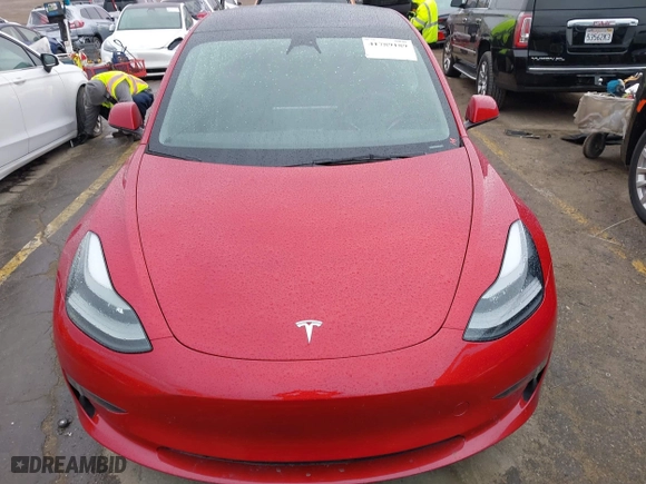2023 Tesla Model 3 with VIN 5YJ3E1EA2PF476140, listed as a IAAI auction lot 41789189 with 33,435 mi miles. Bid and sale history available at carsss.com. Image 12.