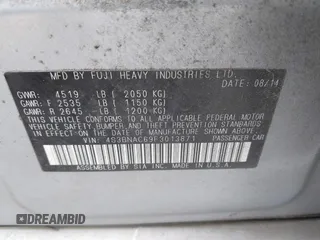 2015 Subaru Legacy Premium with VIN 4S3BNAC69F3013871, listed as a IAAI auction lot 42317208 with 264,011 mi miles and . Bid and sale history available at DreamBid. Image 9.