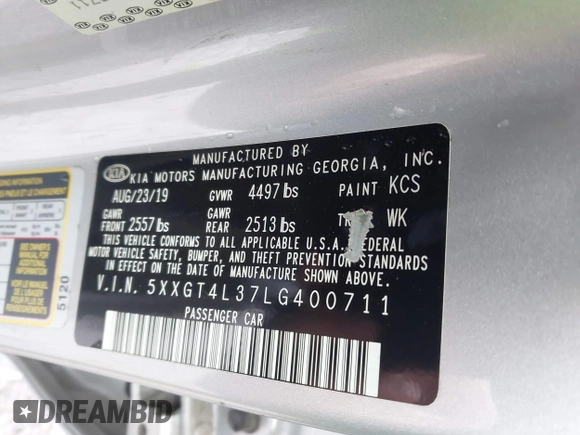 2020 Kia Optima LX z VIN 5XXGT4L37LG400711, wystawiony jako IAAI lot #42333957 z przebiegiem 30 000 mil mil oraz . Historia ofert i sprzedaży dostępna na DreamBid. Obrazek 9.