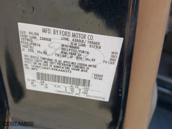 2005 Ford Escape Limited with VIN 1FMCU041X5KA66373, listed as a Copart auction lot 76282114 with 268,834 mi miles and Clean Title. Bid and sale history available at carsss.com. Image 13.