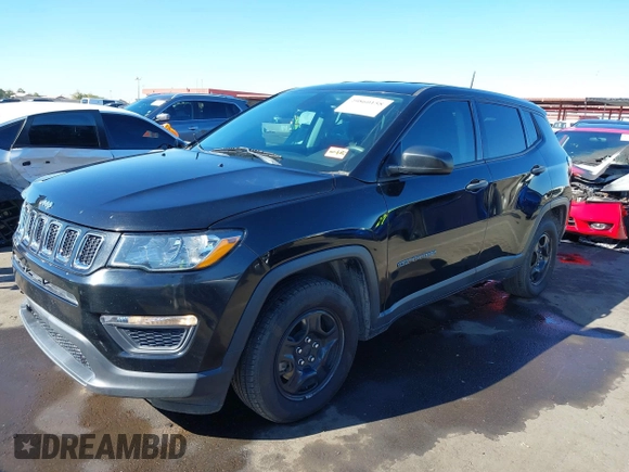 2018 Jeep Compass Sport with VIN 3C4NJCAB3JT368651, listed as a IAAI auction lot 40860158 with 69,801 mi miles. Bid and sale history available at carsss.com. Image 17.