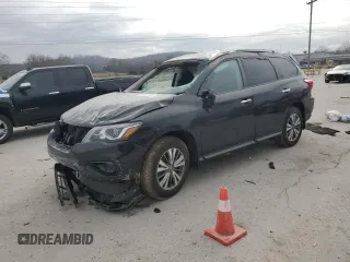 2019 Nissan Pathfinder S z VIN 5N1DR2MM0KC618707, wystawiony jako Copart lot #44032235 z przebiegiem 64 400 mil mil oraz Szkoda całkowita • Salvage title. Historia ofert i sprzedaży dostępna na DreamBid. Obrazek 1.