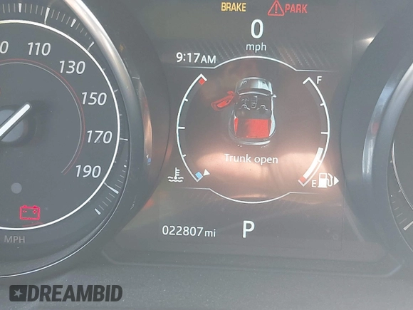 2020 Jaguar F-Type with VIN SAJD85FV9LCK65563, listed as a IAAI auction lot 41862418 with 22,807 mi miles and . Bid and sale history available at DreamBid. Image 7.