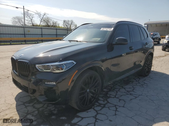 2021 BMW X5 xDrive40i with VIN 5UXCR6C00M9G55196, listed as a Copart auction lot 52712715 with 39,047 mi miles and Salvage Title. Bid and sale history available at carsss.com. Image 1.