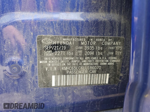 2020 Hyundai Ioniq Blue с VIN KMHC65LC6LU186070, выставлен на аукционе Copart как лот 57393055 с пробегом 102 280 миль миль и Списание • Salvage title. История ставок и продаж доступна на DreamBid. Изображение 12.