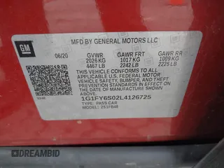 2020 Chevrolet Bolt EV LT z VIN 1G1FY6S02L4126725, wystawiony jako IAAI lot #41247846 z przebiegiem 13 882 mil mil oraz . Historia ofert i sprzedaży dostępna na DreamBid. Obrazek 9.