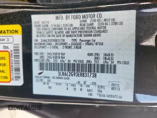 2014 Lincoln MKZ с VIN 3LN6L2G93ER831738, выставлен на аукционе Copart как лот 62530905 с пробегом 176 565 миль миль и Списание • Salvage title. История ставок и продаж доступна на DreamBid. Изображение 13.