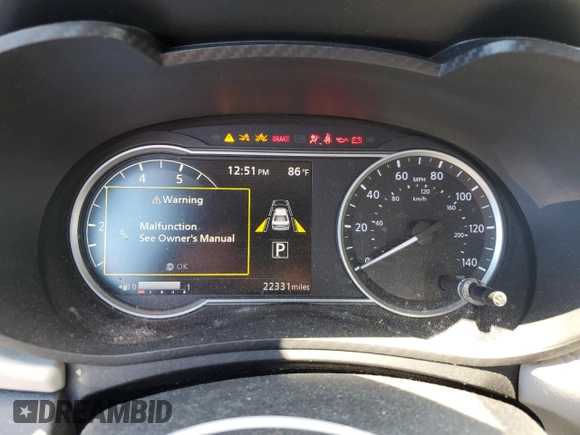 2021 Nissan Versa SV with VIN 3N1CN8EV6ML917506, listed as a Copart auction lot 60852975 with 22,331 mi miles and Salvage title. Bid and sale history available at DreamBid. Image 9.