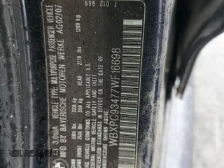 2007 BMW X3 3.0si with VIN WBXPC93477WF16698, listed as a Copart auction lot 61415625 with Not provided miles and Salvage title. Bid and sale history available at DreamBid. Image 13.