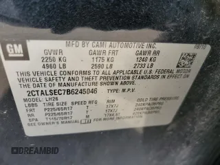 2011 GMC Terrain SLE-2 z VIN 2CTALSEC7B6245046, wystawiony jako Copart lot #54384055 z przebiegiem Nie podano mil oraz Szkoda całkowita • Salvage title. Historia ofert i sprzedaży dostępna na DreamBid. Obrazek 14.
