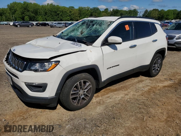 2017 Jeep Compass Latitude with VIN 3C4NJDBB1HT646414, listed as a Copart auction lot 53825075 with 81,593 mi miles and Salvage Title. Bid and sale history available at carsss.com. Image 1.