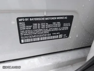 2025 BMW X7 xDrive40i with VIN 5UX23EM03S9X59164, listed as a IAAI auction lot 41263426 with 4,949 mi miles. Bid and sale history available at carsss.com. Image 9.
