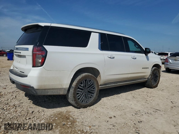 2021 Chevrolet Suburban Premier with VIN 1GNSKFKT4MR341875, listed as a Copart auction lot 54381194 with 66,731 mi miles and Salvage Title. Bid and sale history available at DreamBid. Image 3.