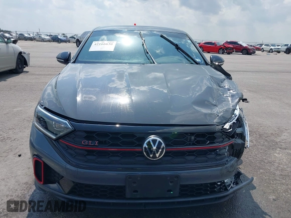 2024 Volkswagen Jetta GLI 40th Anniversary Edition with VIN 3VW9T7BUXRM021579, listed as a IAAI auction lot 42166630 with 24,690 mi miles and . Bid and sale history available at DreamBid. Image 18.