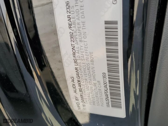 2018 Audi A5 Coupe Premium with VIN WAUSNAF5XJA001359, listed as a Copart auction lot 45184885 with 91,979 mi miles and Salvage Title. Bid and sale history available at carsss.com. Image 12.