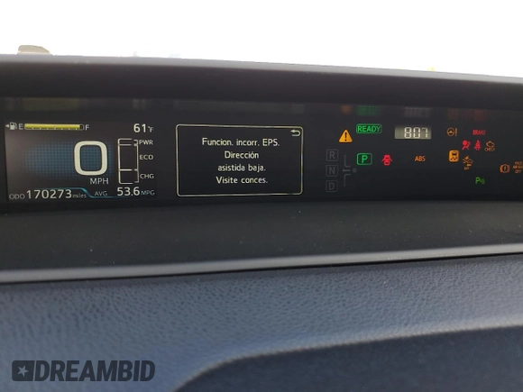 2020 Toyota Prius L Eco z VIN JTDKARFU4L3112436, wystawiony jako Copart lot #56065865 z przebiegiem 170 273 mil mil oraz Szkoda całkowita • Salvage title. Historia ofert i sprzedaży dostępna na DreamBid. Obrazek 9.