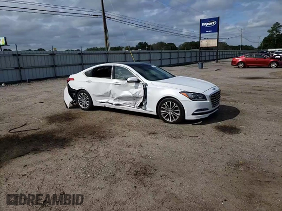 2017 Genesis G80 3.8L with VIN KMHGN4JEXHU176071, listed as a Copart auction lot 71457984 with 97,256 mi miles and Salvage Title. Bid and sale history available at carsss.com. Image 10.
