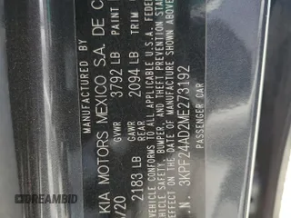 2021 Kia Forte FE with VIN 3KPF24AD2ME273192, listed as a Copart auction lot 51050335 with 28,674 mi miles and Clean Title. Bid and sale history available at carsss.com. Image 12.