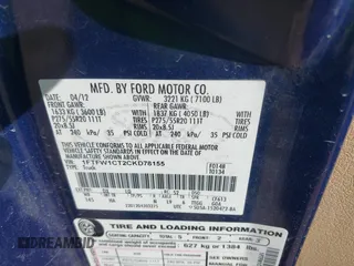 2012 Ford F-150 XL z VIN 1FTFW1CT2CKD78155, wystawiony jako IAAI lot #41773320 z przebiegiem 223 354 mil mil oraz . Historia ofert i sprzedaży dostępna na DreamBid. Obrazek 9.