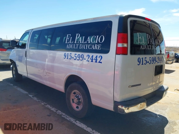 2013 Chevrolet Express Passenger LT with VIN 1GAZG1FG4D1149033, listed as a IAAI auction lot 41679269 with 204,020 mi miles and . Bid and sale history available at DreamBid. Image 3.