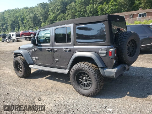 2018 Jeep Wrangler Unlimited Sport with VIN 1C4HJXDG4JW120883, listed as a Copart auction lot 62215845 with 58,632 mi miles and Salvage title. Bid and sale history available at DreamBid. Image 2.