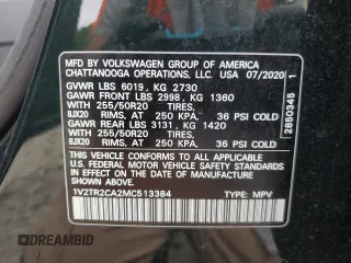 2021 Volkswagen Atlas SEL Premium z VIN 1V2TR2CA2MC513384, wystawiony jako Copart lot #56565305 z przebiegiem 61 815 mil mil oraz Szkoda całkowita • Salvage title. Historia ofert i sprzedaży dostępna na DreamBid. Obrazek 13.